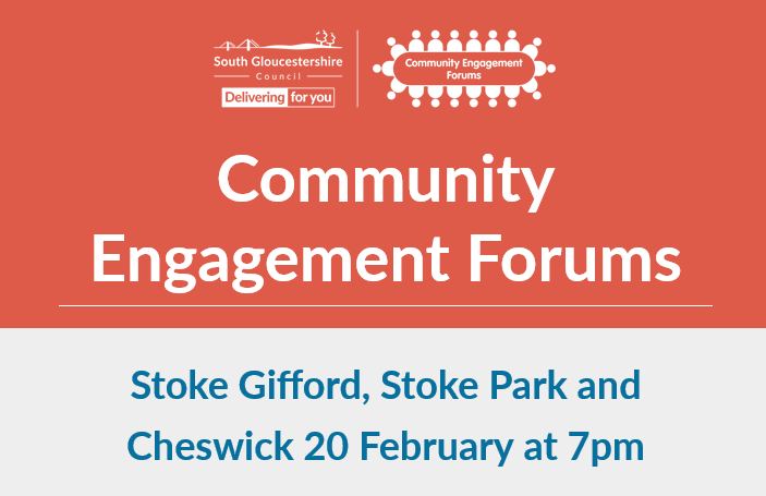 Your Stoke Gifford, Stoke Park and Cheswick CEF meeting is on Thursday 20 February 2025 at 7pm on Microsoft Teams.
To take part in this virtual meeting, please email communityEngagement@southglos.gov.uk or call 01454 868113. www.southglos.gov.uk/CEF. 🗣Hear updates from:
☑️Avon Fire and Rescue Service
☑️Avon and Somerset Police
☑️Cost of Living Support
☑️Neighbourhood Discussion
☑️South Gloucestershire Councillors
☑️Town and Parish Councils