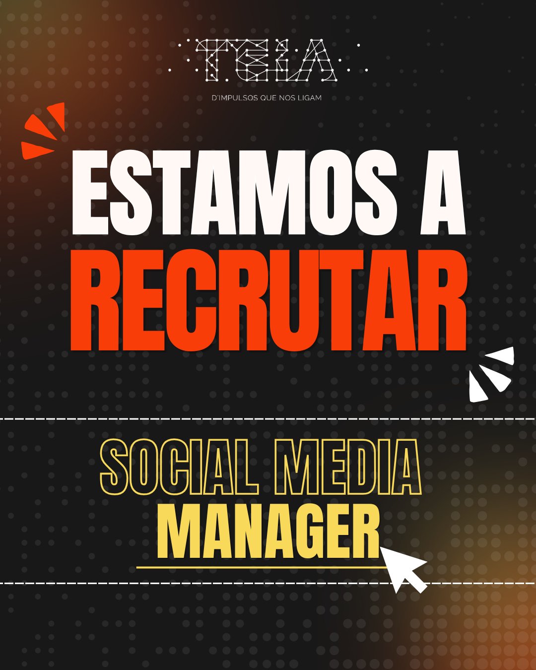 Estamos à procura de alguém para Social Media 🎯
Se tens ideias fora da caixa, sabes transformar histórias em conteúdo que prende e tens paixão pelo mundo digital, isto pode ser para ti. Na Associação Teia d’Impulsos queremos reforçar a comunicação com alguém que traga identidade, consistência e impacto aos nossos projetos sociais e culturais.
O que vais fazer?
- Criar campanhas criativas com propósito
- Gerir redes sociais com conteúdos que conectam mesmo
- Desenvolver peças visuais e digitais alinhadas com a nossa identidade
- Acompanhar resultados e ajustar estratégias
- Trabalhar em equipa para dar vida a projetos com impacto real
O que procuramos?
- Formação em Marketing, Comunicação, Publicidade ou similar
- Experiência em redes sociais, campanhas digitais e design
- Criatividade + iniciativa (mesmo importante)
- Boa comunicação em português e um toque pessoal
- À vontade com ferramentas como Canva, Adobe, foto e vídeo
- Carta de condução (categoria B)
- Elegível para estágio profissional IEFP
O que vais encontrar aqui?
- Um ambiente leve, criativo e com propósito
- Projetos com impacto direto na comunidade
- Espaço para experimentar, crescer e deixar marca
🌟 Se faz sentido para ti, envia o teu CV + um vídeo curto a apresentar-te para:
📩 geral@teiadimpulsos.pt
Vamos ver o que consegues trazer 👀