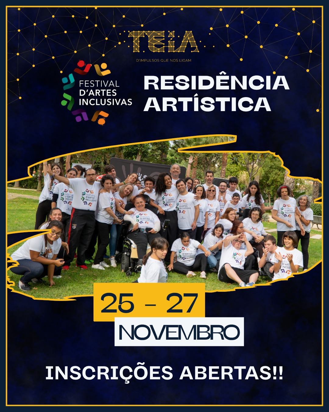 🎨 Estão abertas as inscrições para a 2.ª Edição da Residência Artística do Festival de Artes Inclusivas!
De 25 a 27 de novembro de 2026, o Museu de Portimão recebe três dias de partilha, criatividade e inclusão, através de workshops e atividades artísticas dirigidas a pessoas com diversidade funcional.
A participação é gratuita e inclui alojamento e alimentação.
🗓 Data limite de inscrição: 31 de julho
📍 Museu de Portimão
Inscrições no link da bio