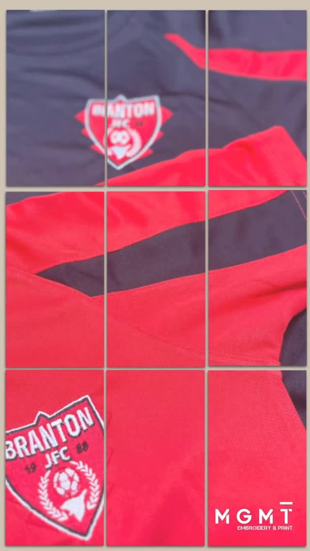Fresh off the press 🔴⚫A recent batch of sports tops produced for Brandon JFC, in the club’s trademark black and red colours.Whether it’s teamwear, training kit or club merchandise, we provide high-quality embroidery and print to help your team look the part on and off the pitch.📍 7–9 Bennetthorpe, DoncasterFind out more at mgmt-print.co.uk#mgmtembroideryandprint #doncaster #footbllkit #football #trainingtops