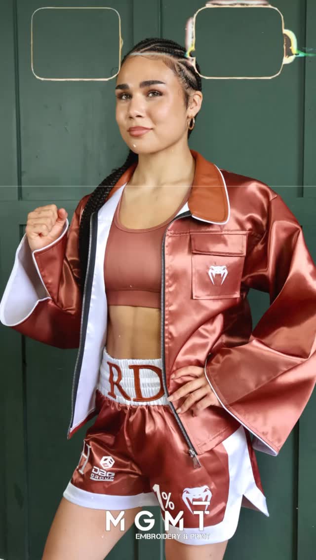 🥊🏆 Congratulations to Rianna on an incredible victory in her UK professional debut!We had the pleasure of adding the sponsor logos to Rianna’s stunning fight kit ahead of the big night, and we were also proud to produce the corner team T-shirts, making sure the whole team looked the part from walkout to final bell.A fantastic performance and a well-deserved win—it’s great to have played a small part in such a memorable occasion.Thank you for choosing MGMT Embroidery & Print, and congratulations once again to Rianna and the entire team! 👏🔥#MGMTEmbroideryAndPrint #Boxing #ProfessionalDebut #Winner #FightNight