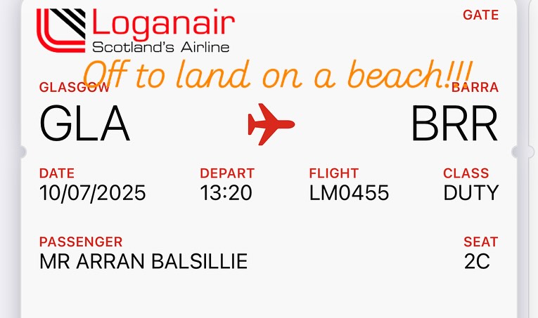 Natalie and I getting to travel with Logan Air to the Isle of Barra!
One of the few it not only airports which is also a beach - we’re nervous for the size of the plane but so grateful for being able to tick off the experience 🎉