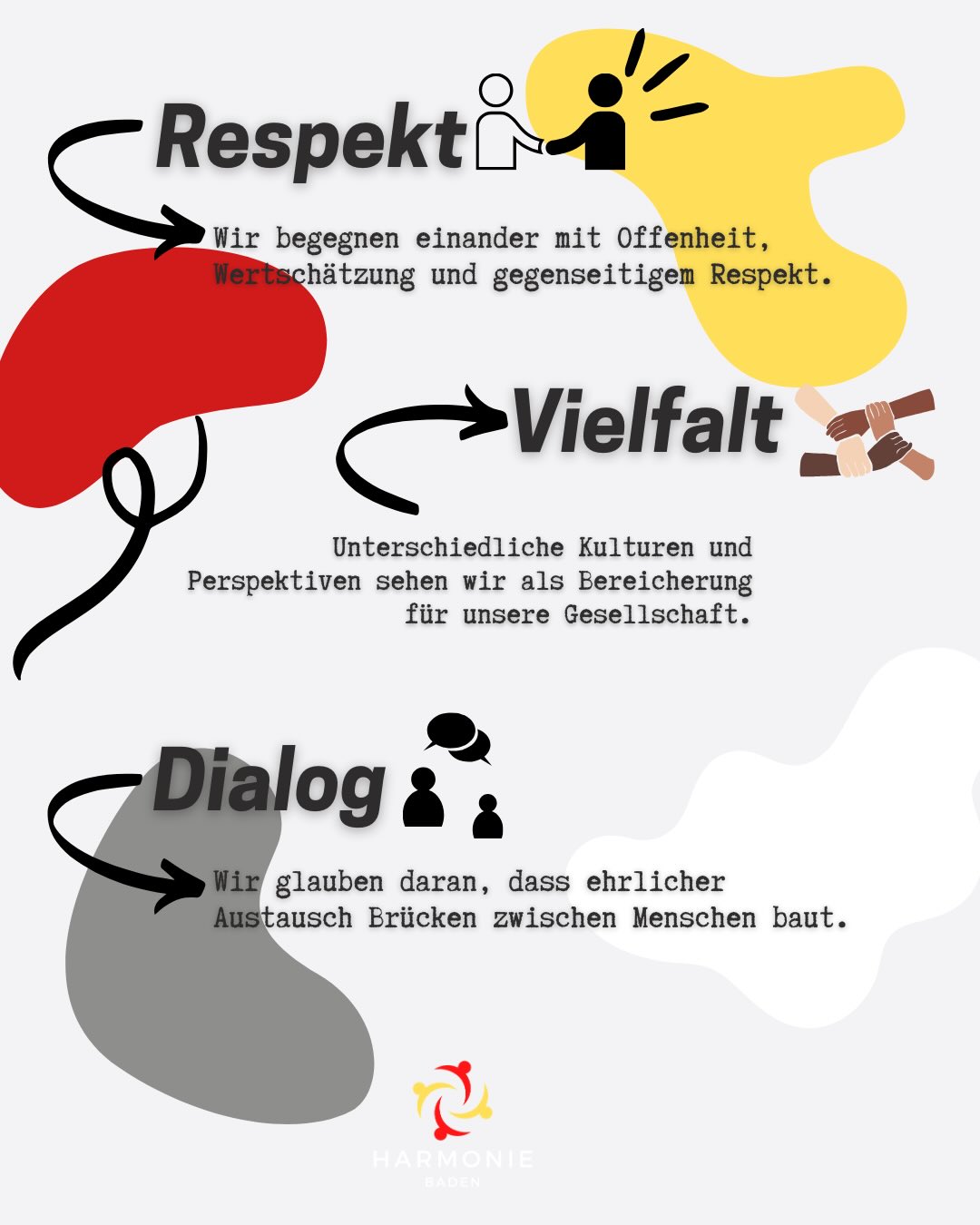 Wir setzen uns für eine offene Gesellschaft ein, in der Menschen einander mit Respekt begegnen, Vielfalt als Stärke sehen und durch ehrlichen Dialog Brücken bauen.Unsere Arbeit lebt von Gemeinschaft, Engagement und dem Wunsch, Menschen miteinander zu verbinden.Für mehr Dialog, Verständnis und Zusammenhalt in unserer Gesellschaft.#harmoniebaden
#dialog
#gemeinschaft
#karlsruhe
#vielfalt