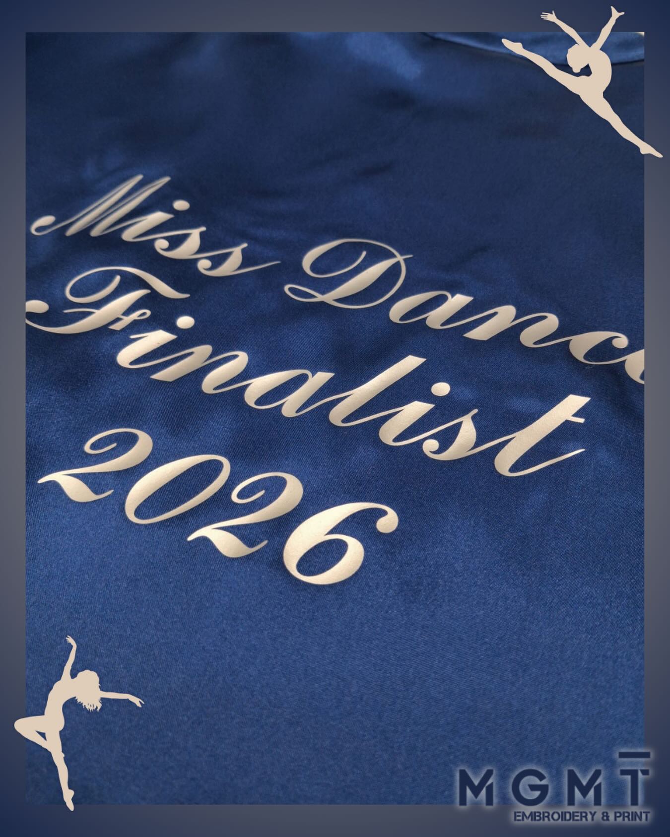 ✨ Custom Print Work ✨A recent personalised dressing gown produced for a proud Miss Dance Finalist 2026.Whether it’s competitions, performances, events or special occasions, we can create custom printed garments that add that extra personal touch.Good luck to the finalists, and thank you for choosing MGMT Embroidery & Print.Need personalised clothing for your event, team or organisation? Get in touch with the team today.#MGMTPrint #MGMTEmbroideryAndPrint #CustomPrinting #PersonalisedClothing #MissDanceFinalist2026