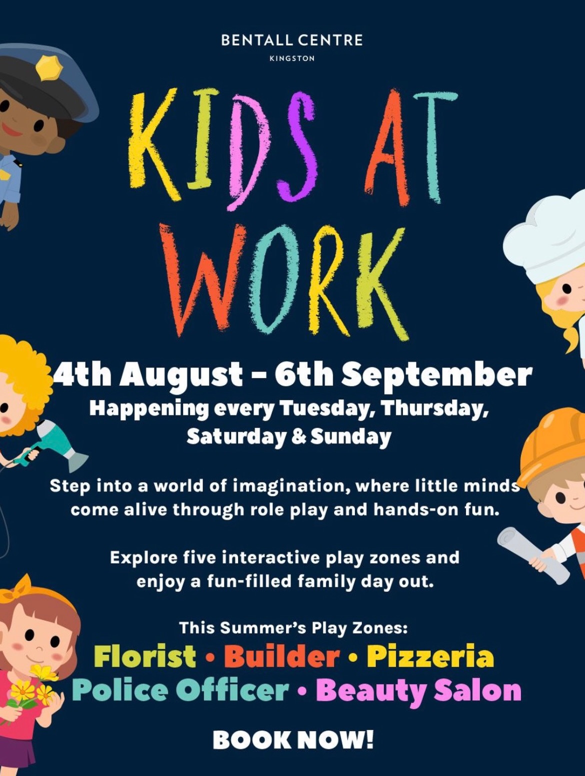 🚧 Construction Week is coming to an end! 🏗️
This Sunday is your last chance to join us for Construction Week at Kids at Work! 🦺🔨
🌸 Florist Buddy Week starts next Tuesday! 🌼💐 Get ready for a brand-new week of creativity, role play and fun!
🎟️ Booking spots are still available for both weeks, but not for long! Secure your little one’s spot before they’re all gone! 💛
